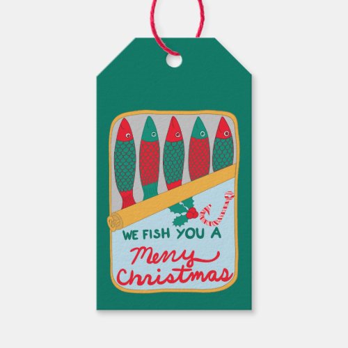 Funny We Fish You a Merry Christmas Gift Tags
