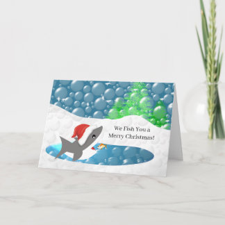 Funny - We Fish You a Merry Shark Christmas Holiday Card