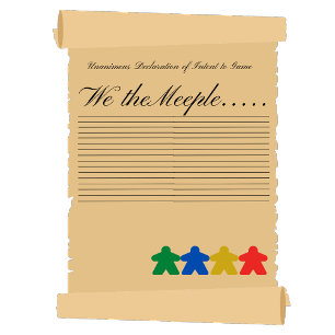 Funny We The Meeple Text Declaration Scroll Image T-Shirt
