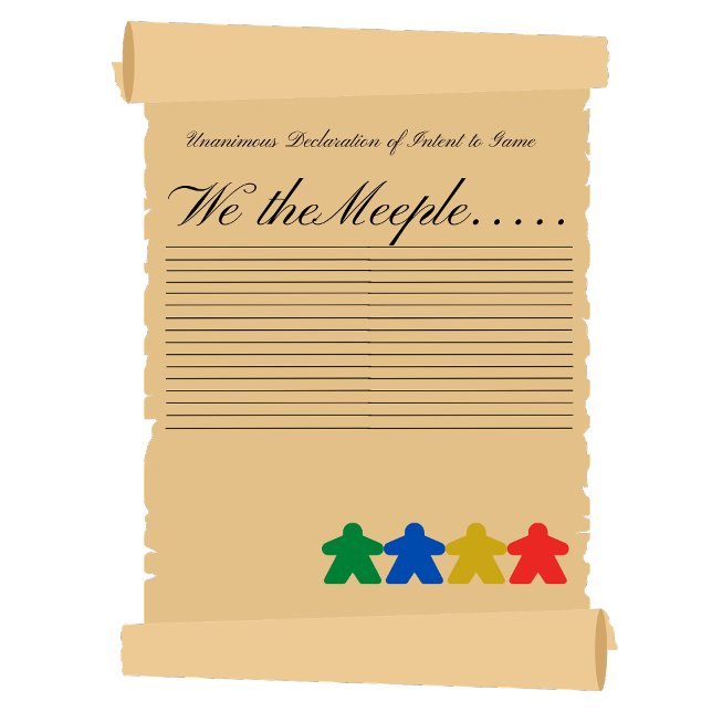 Funny We The Meeple Text Declaration Scroll Image  T-Shirt (Creator Uploaded)