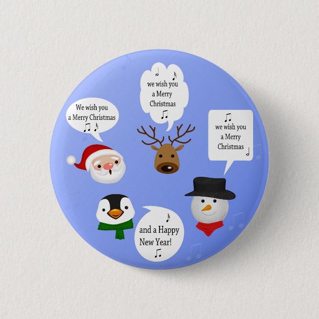 Funny We Wish You a Merry Christmas Button (Front)