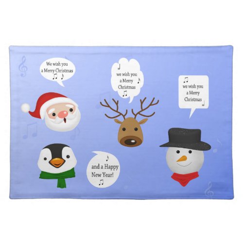 Funny We Wish You a Merry Christmas Cloth Placemat