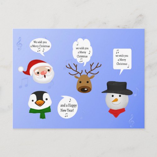 Funny We Wish You a Merry Christmas Holiday Postcard