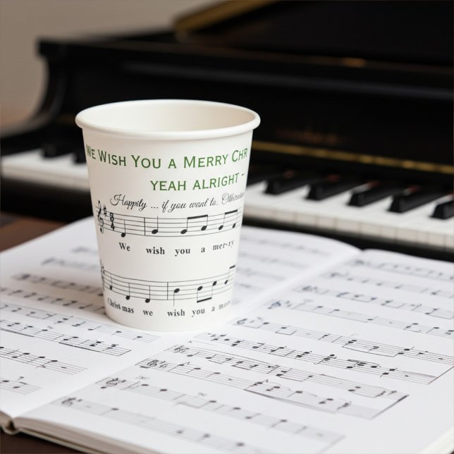 Funny We Wish You a Merry Christmas Musical Notes Paper Cups (Creator Uploaded)