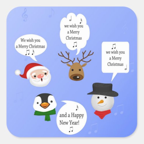 Funny We Wish You a Merry Christmas Square Sticker