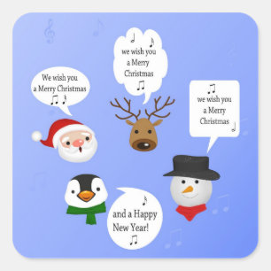 Funny We Wish You a Merry Christmas Square Sticker