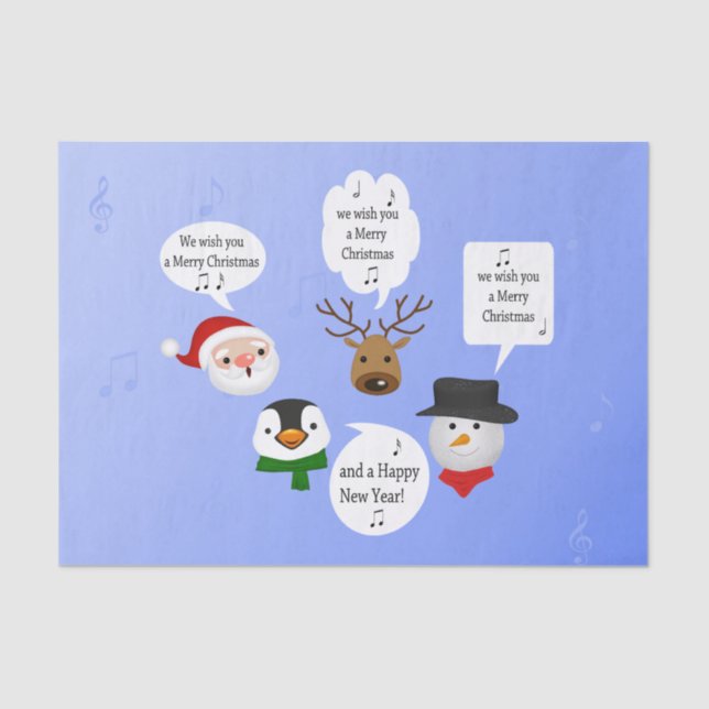 Funny We Wish You a Merry Christmas Tissue Paper (Front)