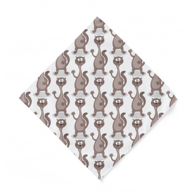 Funny weasel cartoon illustration bandana (Front)