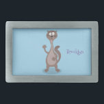 Funny weasel cartoon illustration belt buckle<br><div class="desc">This cute design features a funny weasel in cartoon illustration style. Bring some weasel fun to someone's day!</div>