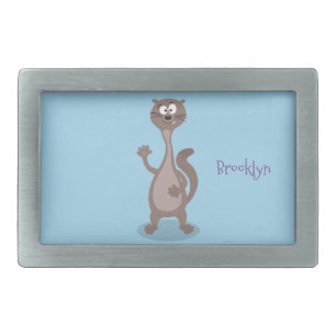 Funny weasel cartoon illustration belt buckle