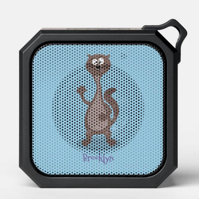 Funny weasel cartoon illustration bluetooth speaker (Front)