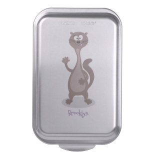Funny weasel cartoon illustration cake pan