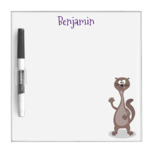 Funny weasel cartoon illustration dry erase board