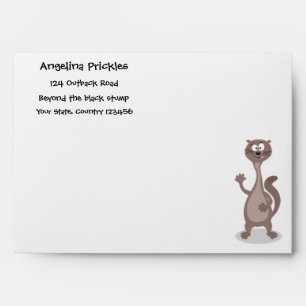 Funny weasel cartoon illustration envelope