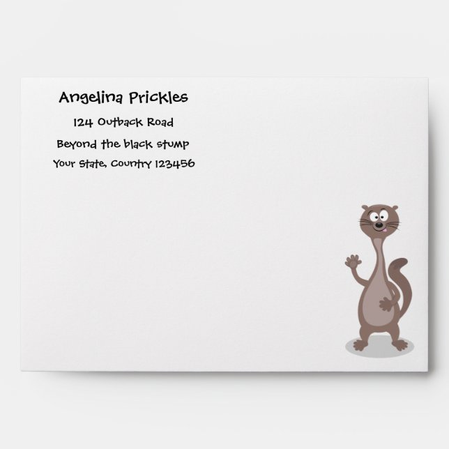 Funny weasel cartoon illustration envelope (Front)