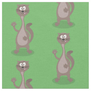 Funny weasel cartoon illustration fabric