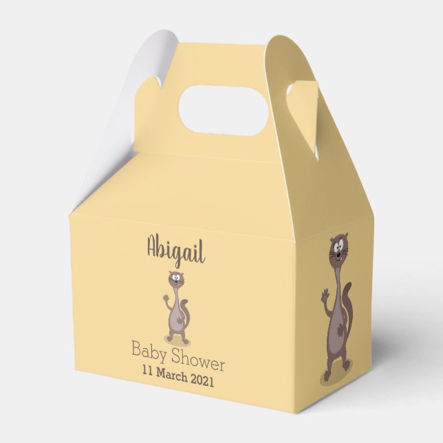 Funny weasel cartoon illustration favor boxes (Front Side)