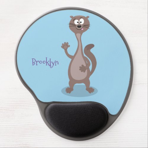 Funny weasel cartoon illustration gel mouse pad