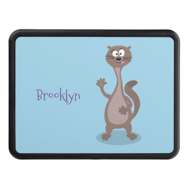 Funny weasel cartoon illustration hitch cover (Front)