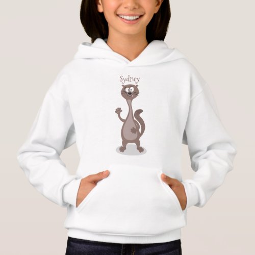 Funny weasel cartoon illustration hoodie