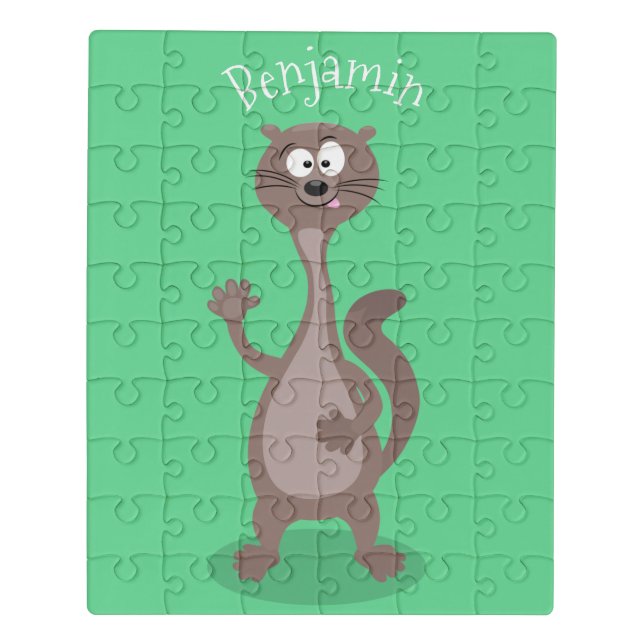 Funny weasel cartoon illustration jigsaw puzzle (Puzzle Vertical)
