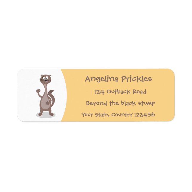 Funny weasel cartoon illustration label (Front)