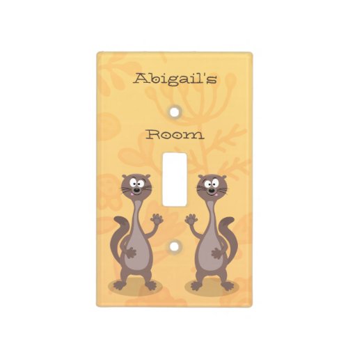 Funny weasel cartoon illustration  light switch cover