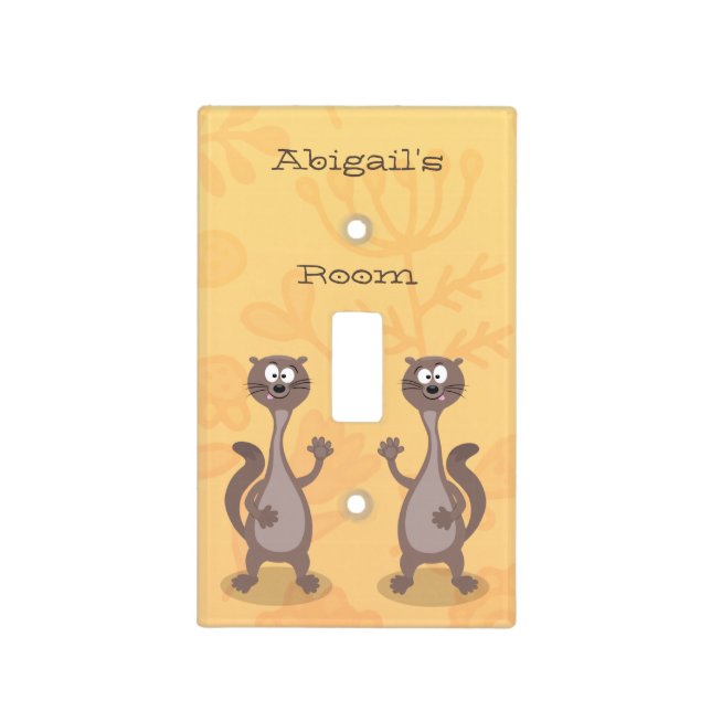 Funny weasel cartoon illustration  light switch cover (Front)