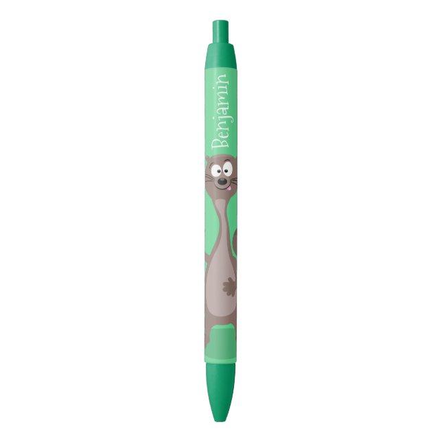 Funny weasel cartoon illustration pen (Front Vertical)