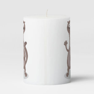 Funny weasel cartoon illustration pillar candle