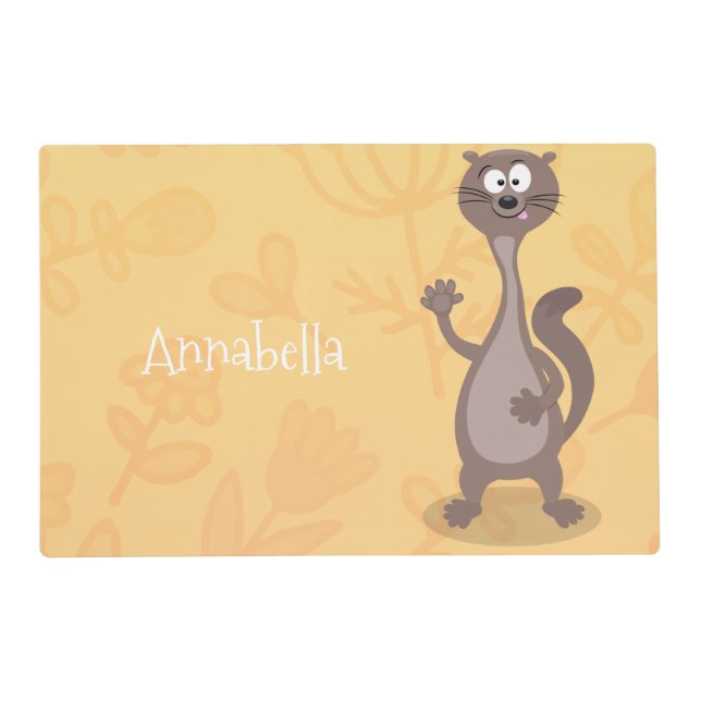Funny weasel cartoon illustration placemat (Front)