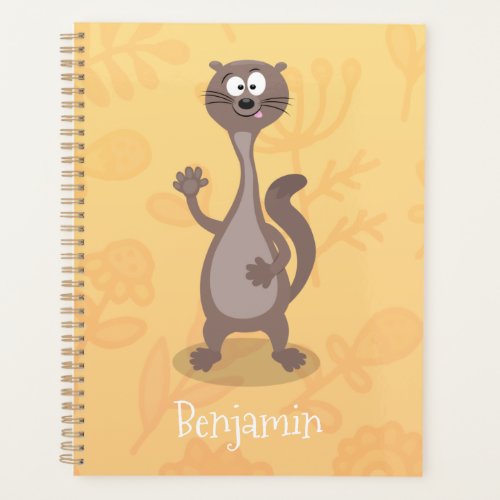 Funny weasel cartoon illustration planner