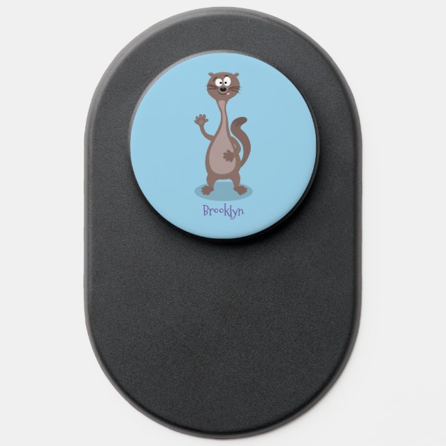 Funny weasel cartoon illustration PopSocket (Popsocket)