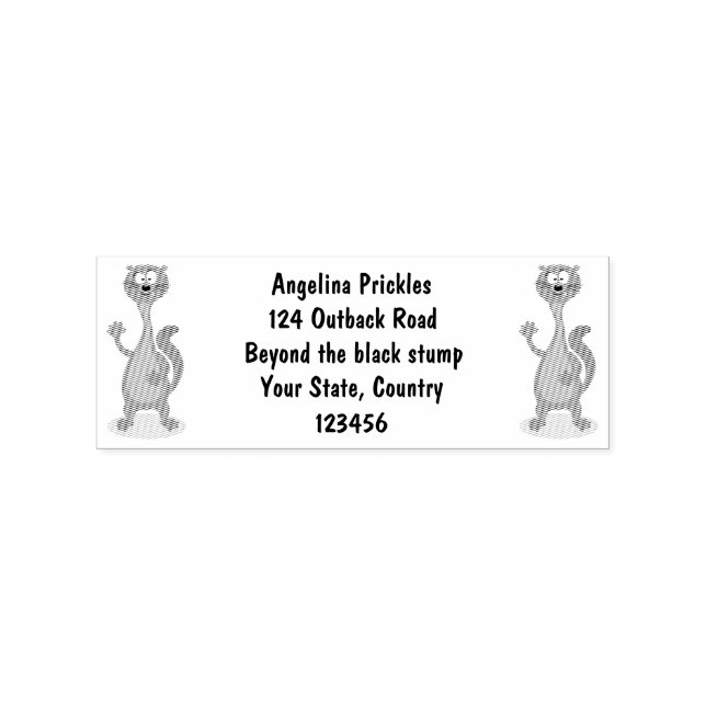 Funny weasel cartoon illustration rubber stamp (Imprint)