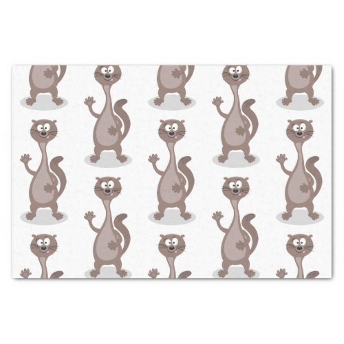 Funny weasel cartoon illustration tissue paper