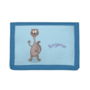 Funny weasel cartoon illustration tri-fold wallet
