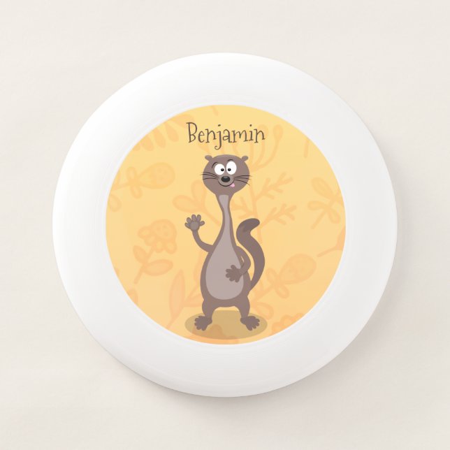 Funny weasel cartoon illustration Wham-O frisbee (Front)