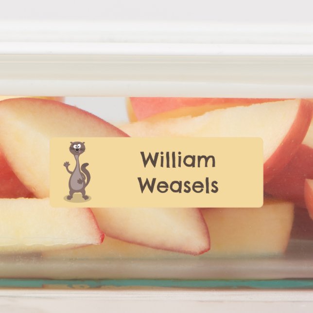 Funny weasel cartoon personalized labels (Affixed)