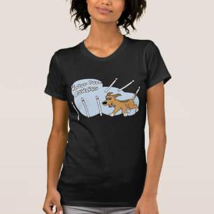 Funny Weave Poles Dog Agility Ladies T-Shirt