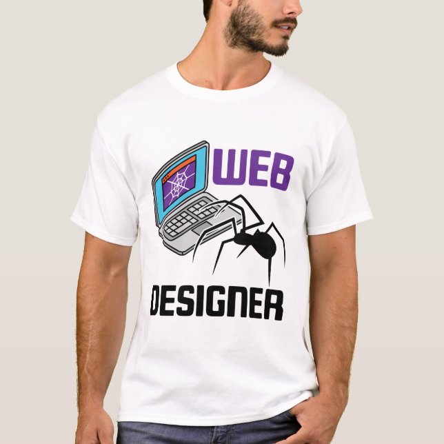 Funny Web Designer Spider Website Design T-Shirt (Front)