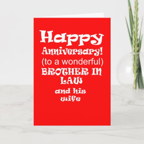 Funny wedding anniversary brother in law