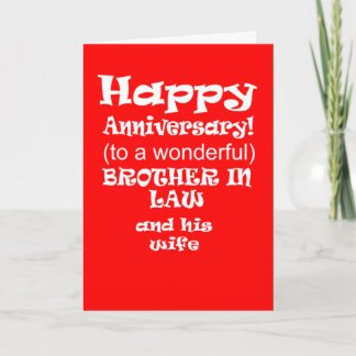 Funny wedding anniversary brother in law card