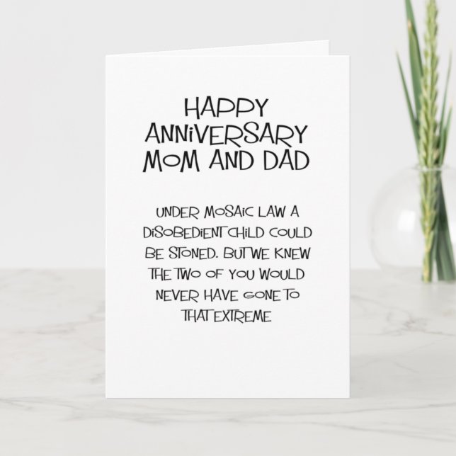 funny wedding anniversary for mom and dad card (Front)