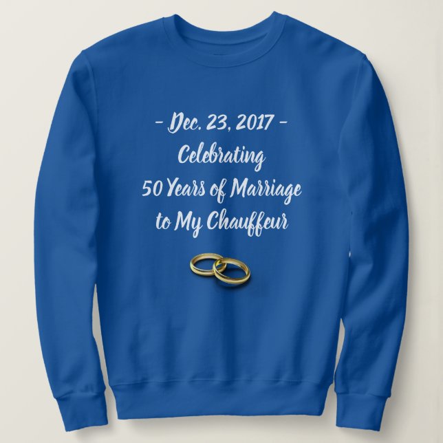 Funny Wedding Anniversary Women's Customizable Blu Sweatshirt (Design Front)