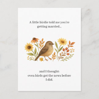 Funny Wedding Birdie Quote | Sarcastic Marriage Holiday Postcard