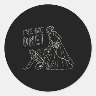 Funny Wedding Bride And Groom Design Classic Round Sticker