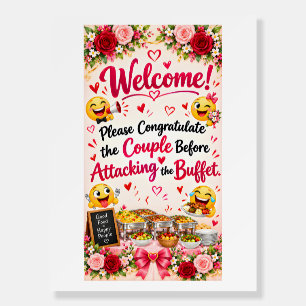 Funny Wedding Buffet Sign Poster   Reception Decor