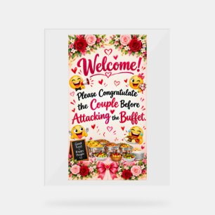 Funny Wedding Buffet Sign Poster   Reception Decor