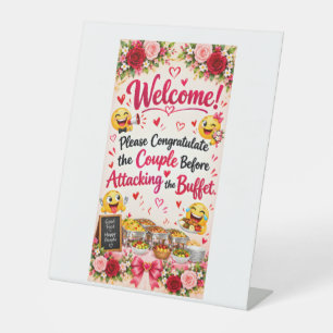 Funny Wedding Buffet Sign Poster   Reception Decor
