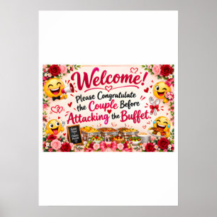 Funny Wedding Buffet Sign Reception Decor